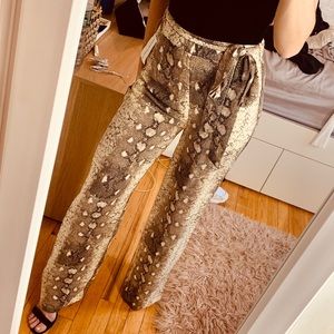 Wide-leg Snakeskin Pants